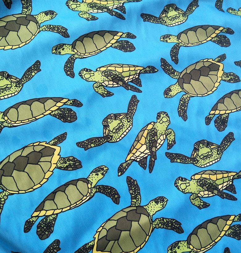 Turtles Green ! 1 Meter Medium Thickness Cotton Fabric, Fabric by Yard, Yardage Cotton Fabrics for Style Clothes, Bags - fabrics-top