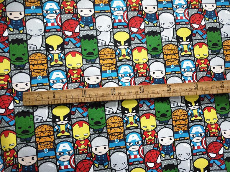 Marvel Super Heroes the Avengers Junior! 1 Meter Top Quality Medium Thickness Plain Cotton Fabric, Fabric by Yard, Yardage Cotton Fabrics - fabrics-top