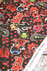 Miraculous Ladybug red dots! 1 Meter Printed Cotton Fabric, Fabric by Yard, Yardage Fabrics, Children  Kids - fabrics-top