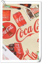 Ice Coke Sold Here Retro red! 1 yard Printed Cotton Fabric, Fabric by Yard, Yardage Fabrics 2201 - fabrics-top