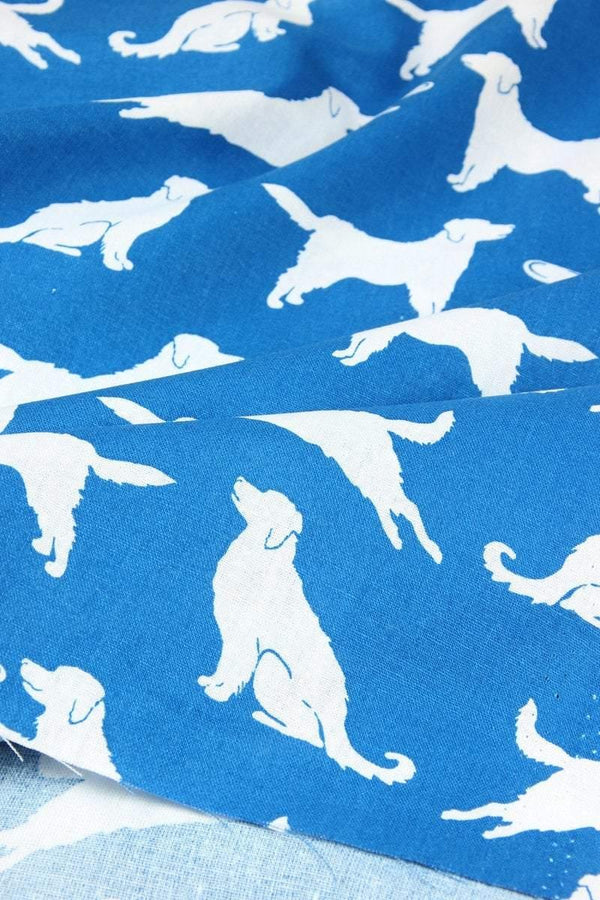 Golden Retriever blue! 1 Meter Medium Thickness Plain Cotton Fabric, Fabric by Yard, Yardage Cotton Fabrics for  Style Garments, Bags - fabrics-top