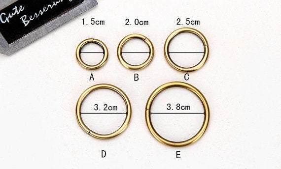 10 pcs Brushed Anti-Brass Ring for handmade bags - O-ring, O-Buckle, O Loop, Round Buckle - fabrics-top