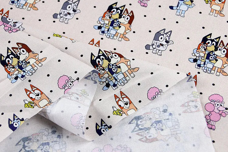 Bluey and Bingo the puppies 3 Colors! 1 Yard Quality Medium Thickness Plain Cotton Fabric, Fabric by Yard,  Cotton Australian Animated - fabrics-top