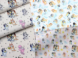 Bluey and Bingo the puppies 3 Colors! 1 Yard Quality Medium Thickness Plain Cotton Fabric, Fabric by Yard,  Cotton Australian Animated - fabrics-top