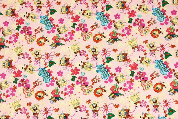 SpongeBob Squarepants pink ! 1 Meter Plain Cotton Oxford Fabric, Fabric by Yard, Yardage Cotton Fabrics for Style Bags Canvas