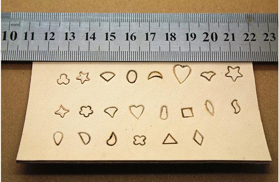 Shapes Leather Punches ,22 Patterns Available, 4~8mm, Star, Flower, Leather Working Tools Stamps for Leather Bracelets, decor, crafts - fabrics-top