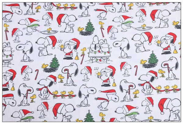 Snoopy and Charlie Brown Christmas White !  1 Yard Plain Poly Fabric, Fabric by Yard, Yardage Fabrics for Style Garments, Bags