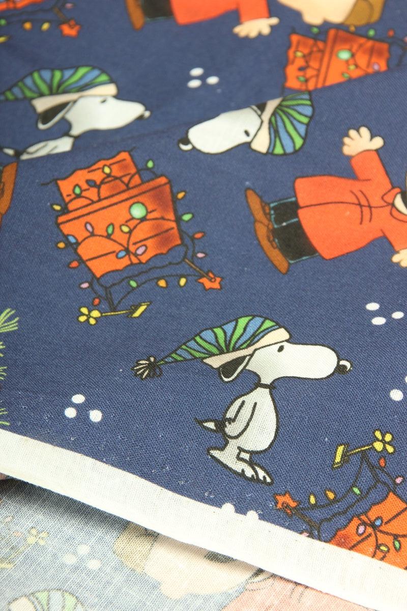 Snoopy and Charlie Brown Christmas trees Navy!  1 Yard Plain Cotton Fabric, Fabric by Yard, Yardage Cotton Fabrics for  Style Garments, Bags - fabrics-top