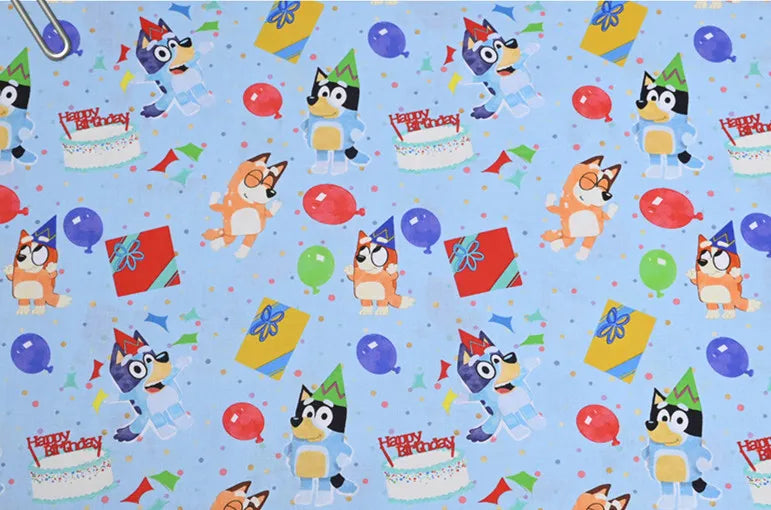 Bluey and Bingo the puppies 5 Colors! 1 Yard Quality Medium Thickness Plain  Cotton Fabric, Fabric by Yard, Cotton Australian Animated