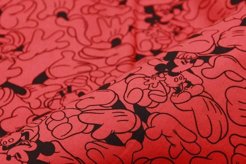 Mickey All Red! 1 Meter Medium Thickness  Cotton Fabric, Fabric by Yard, Yardage Cotton Fabrics for  Style Garments, Bags - fabrics-top