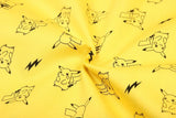 Pikachu Pocket Monster yellow! 1 Yard Light weight Thickness Plain Cotton Fabric, Fabric by Yard, Yardage Cotton Fabrics for  Style Japanese - fabrics-top