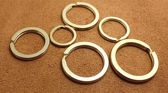 10 pcs High Quality Solid Brass Key Ring, Pure Brass Keyring , Key Chain, Keychain, Key-Chain, outer Diameter 3.5 3.0 2.5 2.0cm - fabrics-top