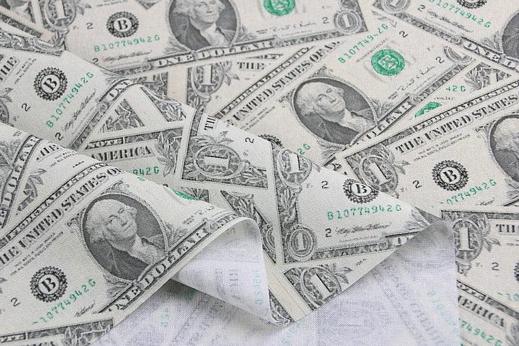 US Dollar Cash Notes! 1 Meter Printed Cotton Fabric, Fabric by Yard, Yardage Fabrics, Children  Kids - fabrics-top