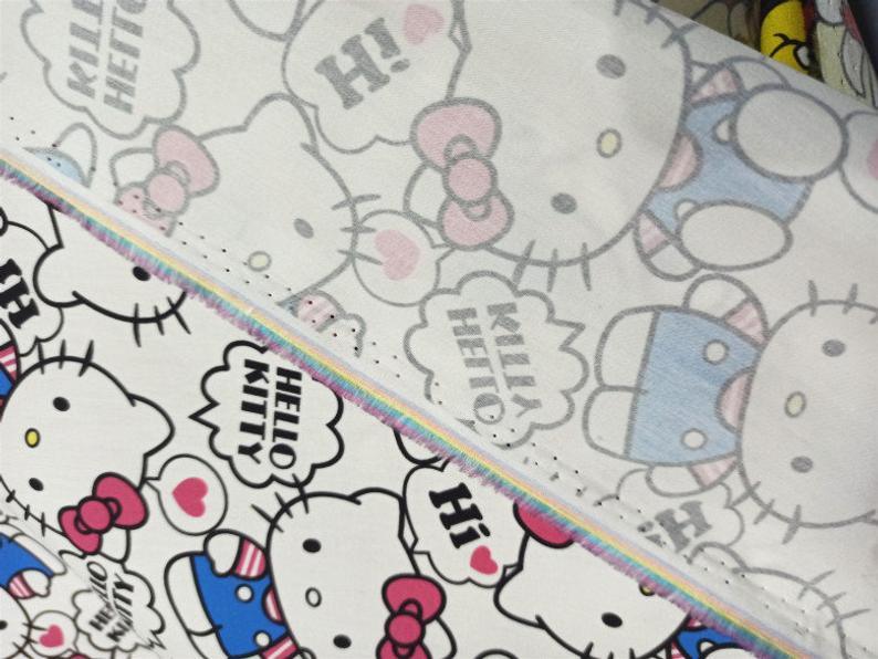 Hello Kitty white and Sumikkogurashi! 1 Meter Printed Cotton Fabric, Fabric by Yard, Yardage Cotton Bag Fabrics, Children Fabrics,  Japanese - fabrics-top