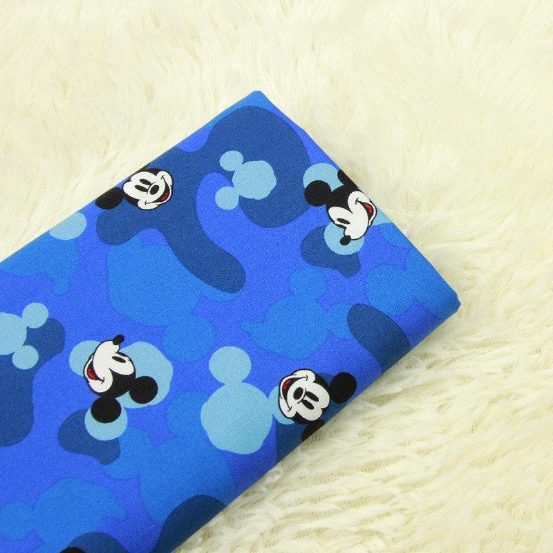 Mickey Blue Camou! 1 Meter Medium Thickness Cotton Fabric, Fabric by Yard, Yardage Cotton Fabrics for  Style Garments, Bags - fabrics-top