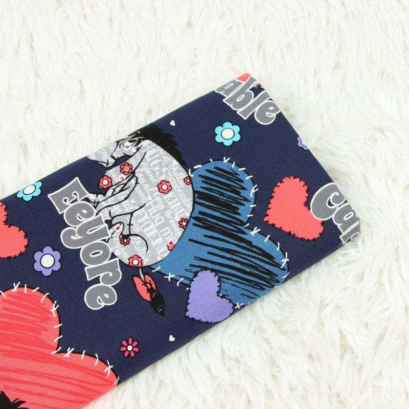 Hearts Eeyore blue ! 1 Meter Medium Thickness Cotton Fabric, Fabric by Yard, Yardage Cotton Fabrics for Style Clothes, Bags - fabrics-top