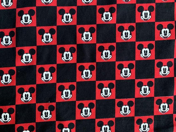 Mickey Red-black Checks! 1 Yard Heavy Weight Twill Cotton Fabric, Fabric by Yard, Yardage Cotton Fabrics for  Style Garments, Bags