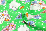 Hello Kitty Quality Prints Collection! 1 Meter Printed Cotton Fabric, Fabric by Yard, Yardage Bag Fabrics, Children Fabrics, Kids, Japanese - fabrics-top