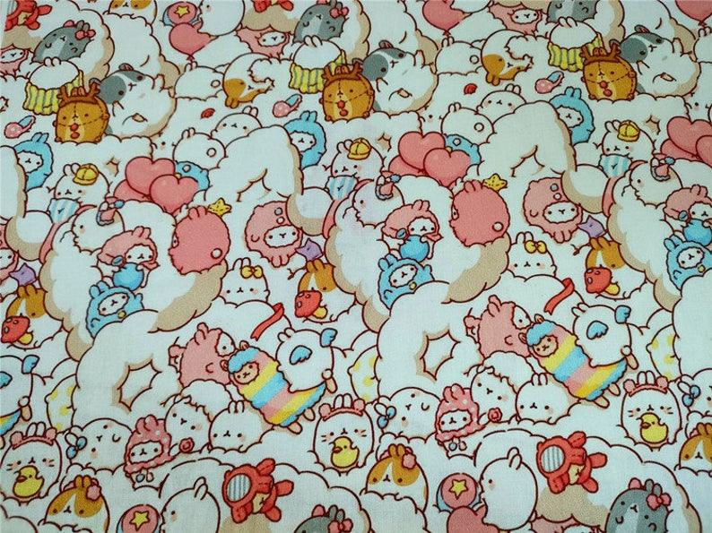 Adorable little ones, Japanese Cartoon Characters! 1 Meter Medium Thickness Plain Cotton Fabric, Fabric by Yard, Yardage Cotton Fabrics - fabrics-top