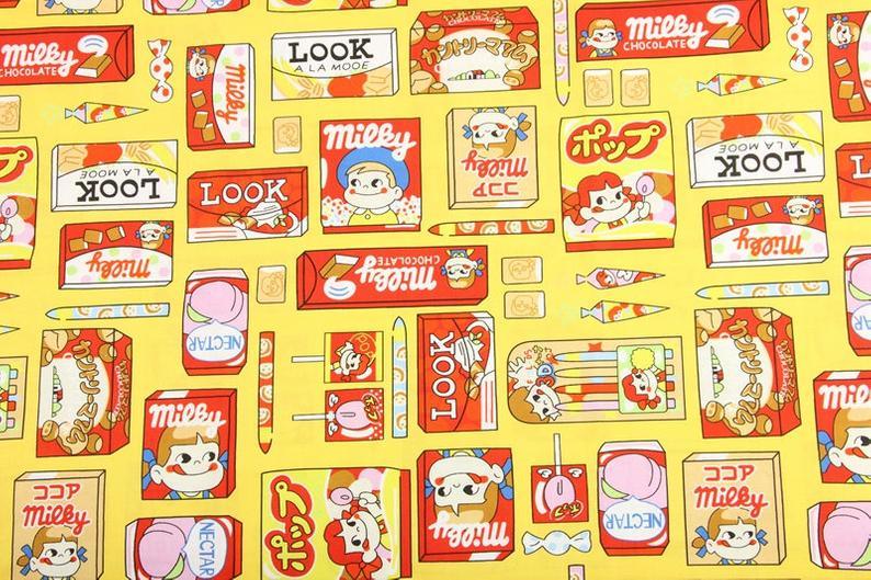 Mieby 4 Colors! 1 Meter Medium Printed Cotton Fabric, Fabric by Yard, Yardage Cotton Bag Fabrics retro Japnese Anime - fabrics-top