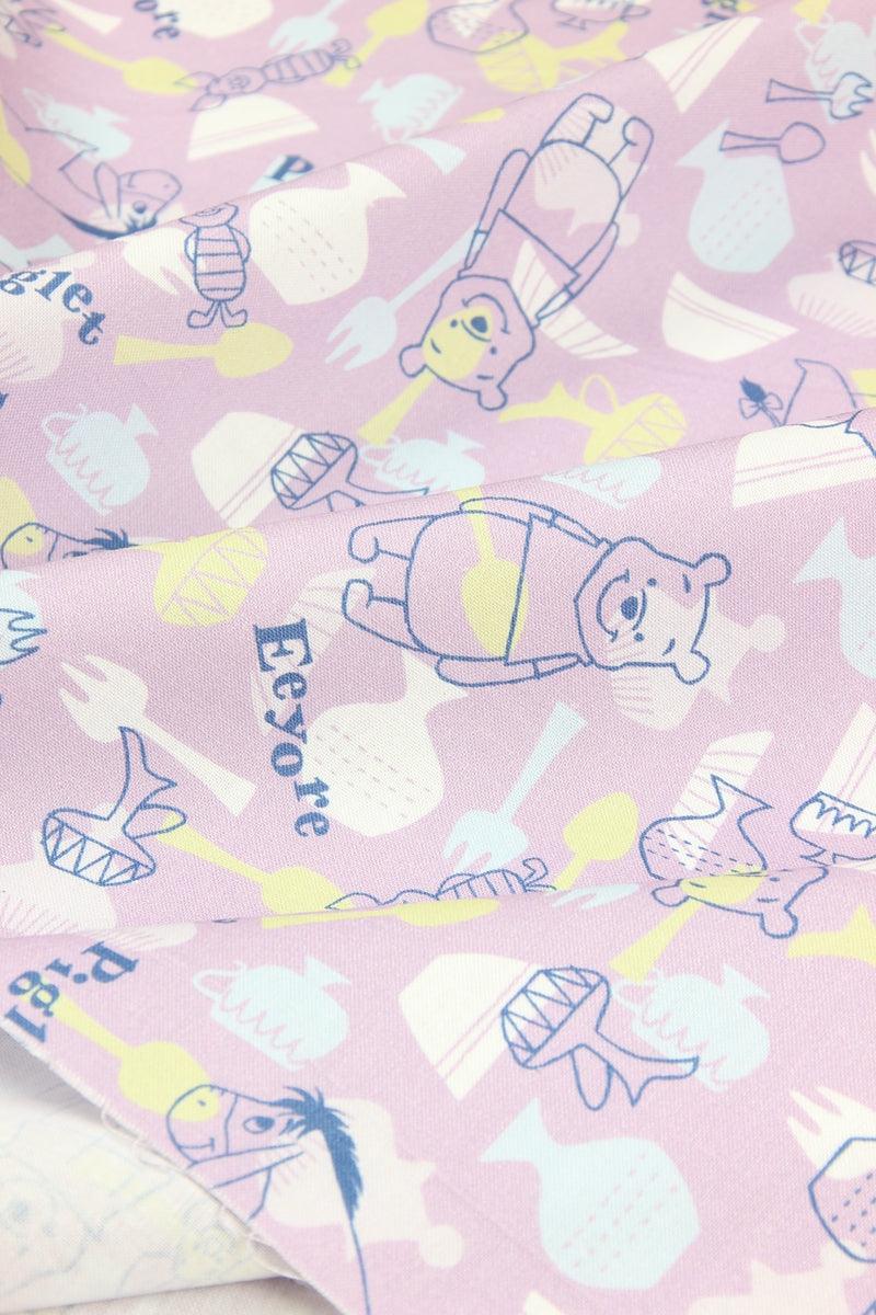 Winnie the Pooh and Friends pink! 1 Meter Medium Thickness  Cotton Fabric, Fabric by Yard, Yardage Cotton Fabrics for Garments, Bags Yellow - fabrics-top