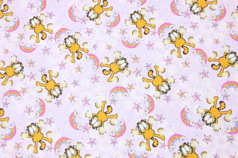 the Garfield cat and Rainbow! 1 Yard Printed Cotton Fabric, Fabric by Yard, Yardage Fabrics, Children  Kids - fabrics-top