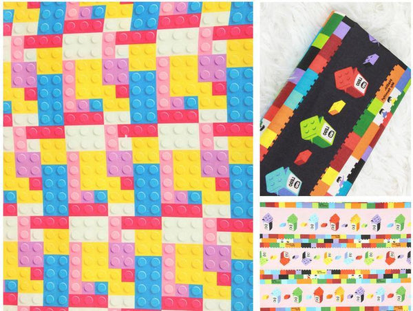 Lego theme Lego Series 3 Prints! 1 Meter Medium Printed Cotton Fabric, Fabric by Yard, Yardage Cotton Bag Fabrics Lego Blocks