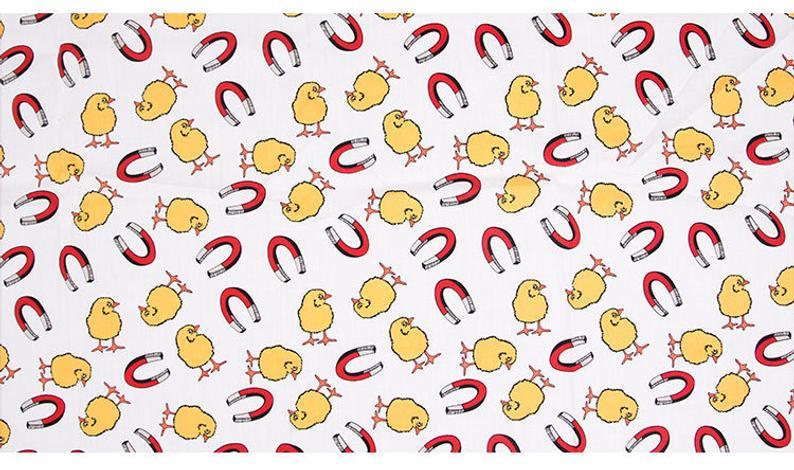 Chicken and U Magnet! 1 Meter Fine Cotton Fabric, Fabric by Yard, Yardage Cotton Fabrics for  Style Garments, Bags