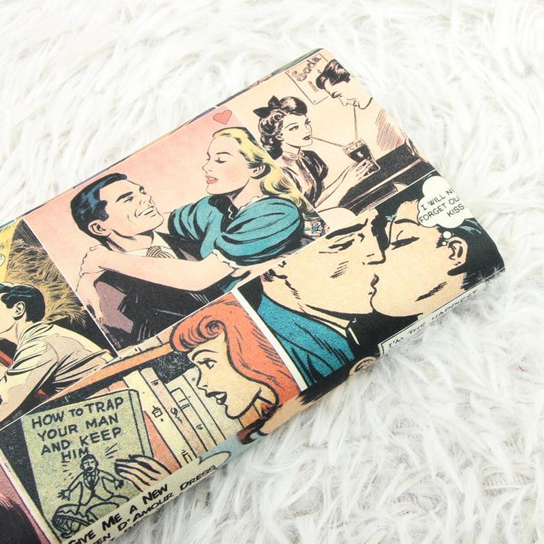 Retro Woman Comics ! 1 meter of Quality Printed Cotton Fabrics by Yard, Fabric Yardage Comics Fabrics - fabrics-top