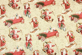 Fit Santa On the Road! 1 Meter Medium Thickness Fine Cotton Fabric, Fabric by Yard, Yardage Cotton Fabrics for  Style Garments, Bags