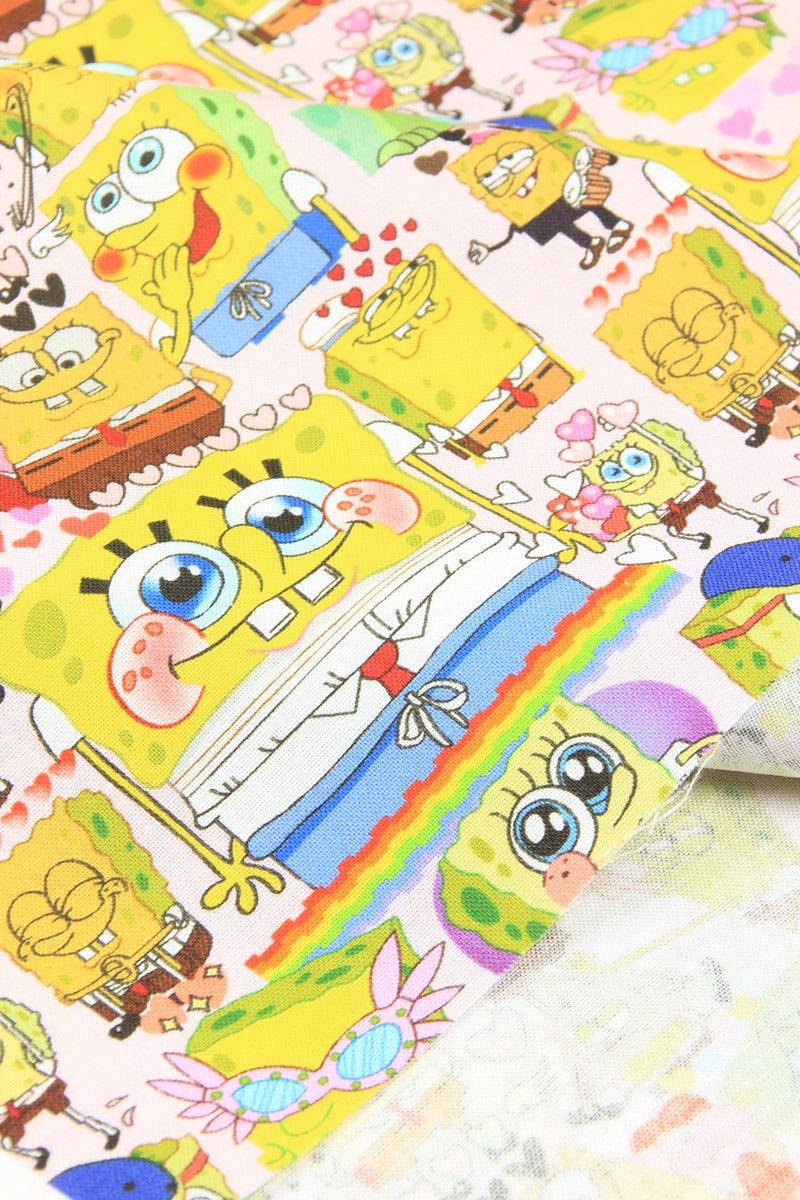 SpongeBob SquarePants rainbow! 1 Meter Plain cotton fabric, Printed fabric, clothing fabric, pure cotton, cartoon animation, Bob 2103 - fabrics-top