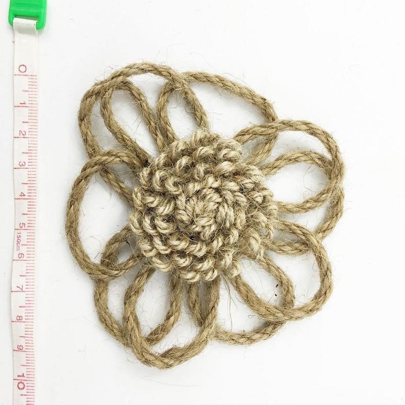 12pcs Gorgeous Jute-made Flowers, Jute Blossom,  Can be a Breast Pin, Brooch,or Ornament for Hat, Shoes or theatre Garments, 25 models - fabrics-top