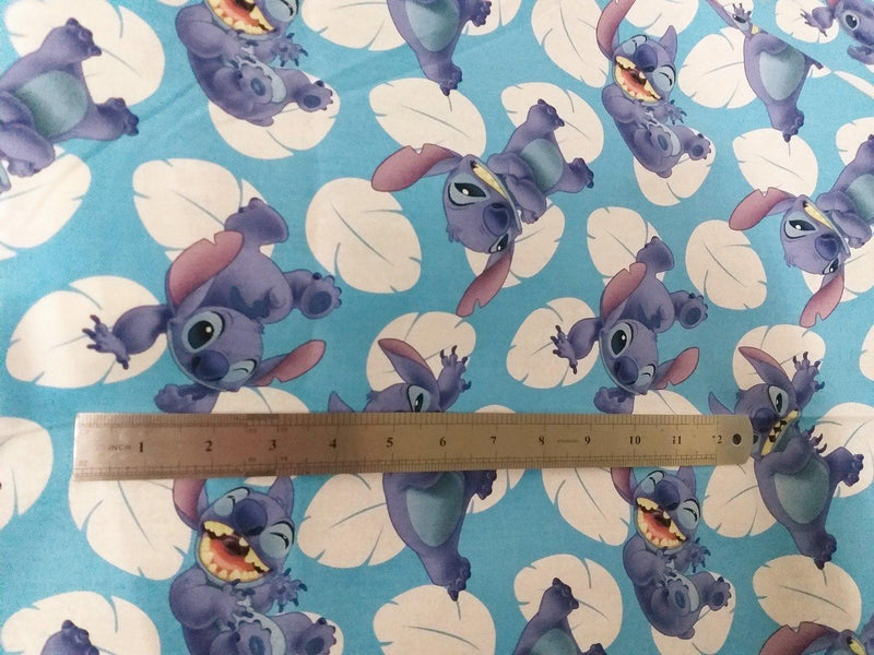 Stitch Blue! 1 Meter Medium Thickness Cotton Fabric, Fabric by Yard, Yardage Cotton Fabrics for  Style Garments, Bags  Lilo & Stitch Disney - fabrics-top