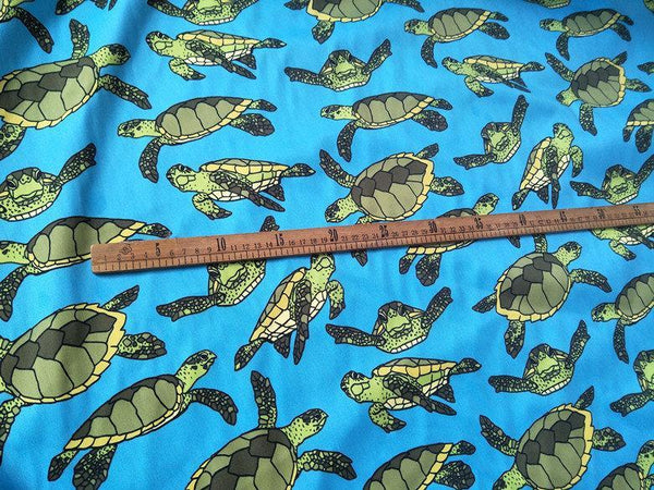 Turtles Green ! 1 Meter Medium Thickness Cotton Fabric, Fabric by Yard, Yardage Cotton Fabrics for Style Clothes, Bags - fabrics-top