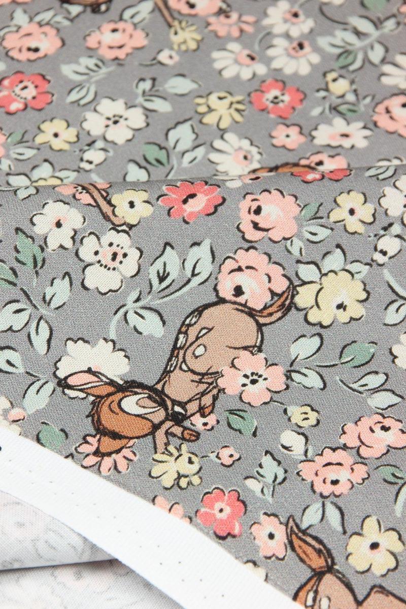 Bambi Gray! 1 Meter Printed Cotton Fabric, Fabric by Yard, Yardage Fabrics, Children  Kids - fabrics-top