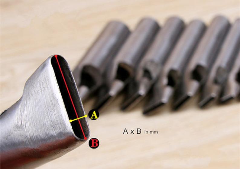 1 pc of Oblong-Shape Leathear Punchs, Width 2mm 3mm 4mm 5mm 6mm 7mm 8m