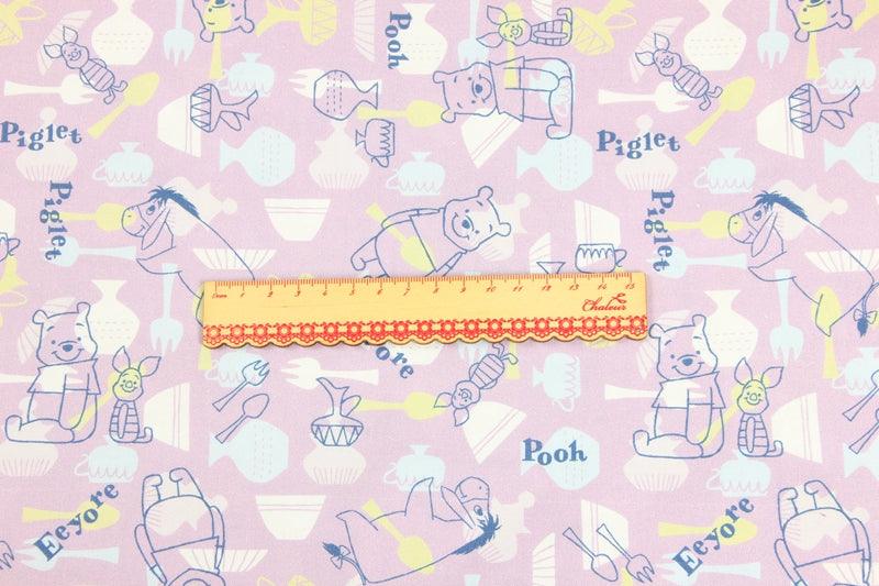 Winnie the Pooh and Friends pink! 1 Meter Medium Thickness  Cotton Fabric, Fabric by Yard, Yardage Cotton Fabrics for Garments, Bags Yellow - fabrics-top