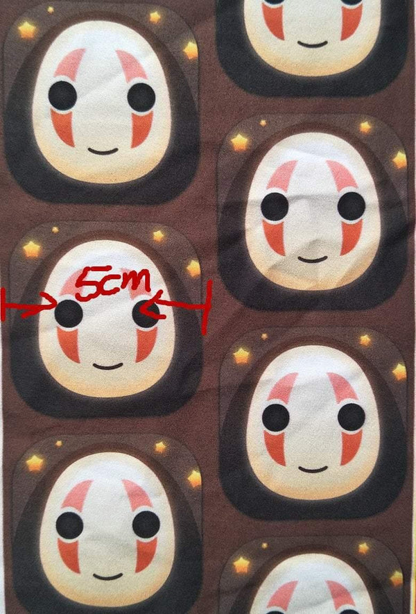 No Face man カオナシ Stretch Fabrics Series! 1 Meter Printed Stretch Poly Fabric, Fabric by Yard, Yardage Fabrics, Children Fabrics,Japanese - fabrics-top