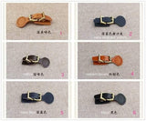 1 set of Leather belt and buckle for handmade stuff, Rivet fixing, 10 colors available, Width 4cm, overall length 9 cm - fabrics-top