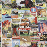 National Parks American Retro Pictures ! Half Meter Medium Thickness Cotton-Linen Fabric, Fabric by Half Yard for Style Clothes, Bags