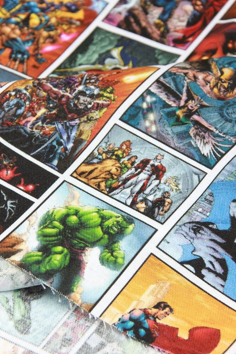 Marvel Superheros Checks! 1 Meter Printed Cotton Fabric, Fabric by Yard, Yardage Fabrics, Children  Kids - fabrics-top