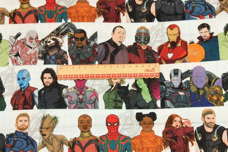 Movie Marvel Super Hero Infinity War! 1 yard Top Quality Medium Thickness Plain Cotton Fabric, Fabric by Yard, Avenger - fabrics-top