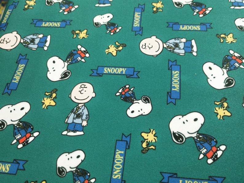 Snoopy Charlie Brown and Friends Comics 5 Colors! 1 Yard Stiff Polyester Toile Fabric by Yard, Yardage Polyester Canvas Fabrics for Bags - fabrics-top