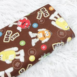 M&M's Chocolate Beans ! 1 Meter Medium Thickness Cotton Fabric, Fabric by Yard, Yardage Cotton Fabrics for Style Clothes, Bags - fabrics-top