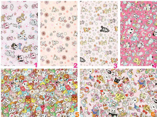 Tokidoki Characters Cotton Series 3 ! 1 Yard Quality Printed Cotton Fabric, Fabric by Yard, Yardage Cotton Children Fabrics, Japanese