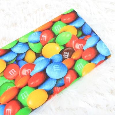 M&M's Chocolate Beans ! 1 Meter Medium Thickness Cotton Fabric, Fabric by Yard, Yardage Cotton Fabrics for Style Clothes, Bags - fabrics-top