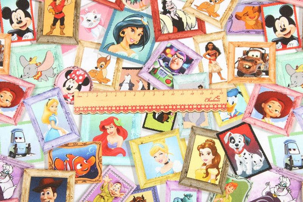 Animated Pircture Character's Portrait! 1 Meter Printed Cotton Fabric, Fabric by Yard, Yardage Fabrics, Children  Kids 2103 - fabrics-top