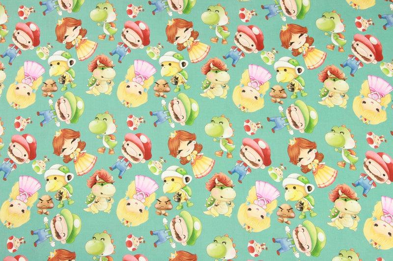 Super Mario 3D green! 1 Meter Top Quality Medium Thickness Plain Cotton Fabric, Fabric by Yard, Yardage Cotton Fabrics for  Style Garments, Bags