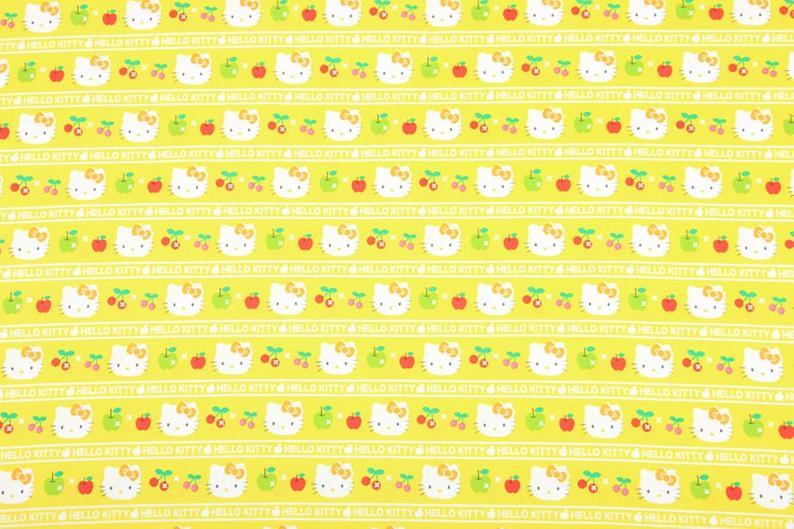 Hello Kitty Collection Stripes! 1 Meter Printed Plain Cotton Fabric, Fabric by Yard, Yardage  Bag Fabrics, Children Fabrics, Kids, Japanese - fabrics-top