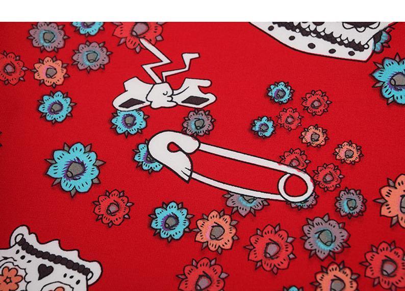 Skulls Red! 1 Meter Medium Thickness Plain Cotton Fabric, Fabric by Yard, Yardage Cotton Fabrics for  Style Garments, Bags - fabrics-top